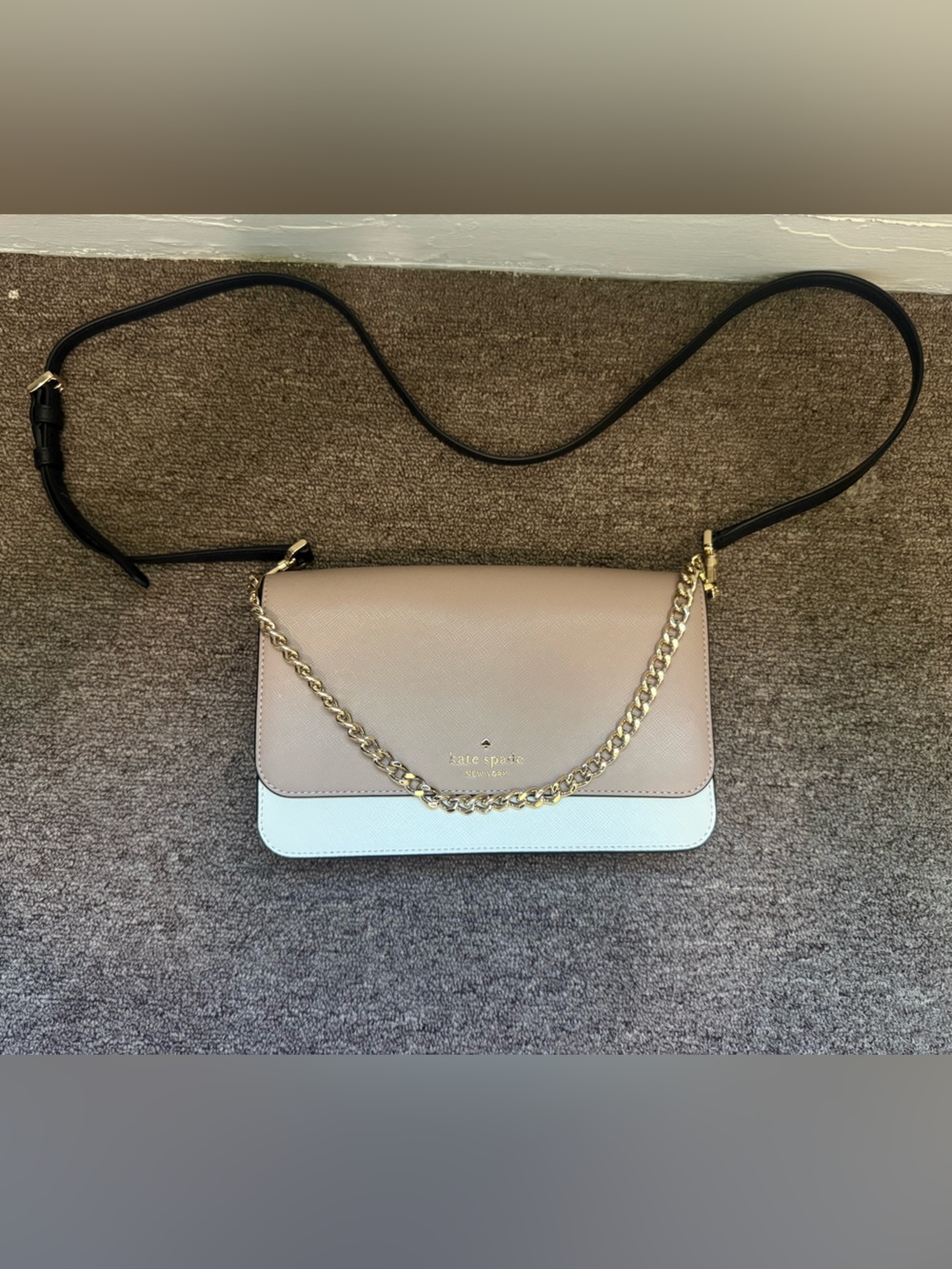 Kate Spade Colorblock Flap Crossbody & Matching wallet bundle |Toasted Hazelnut - Picture 2 of 13